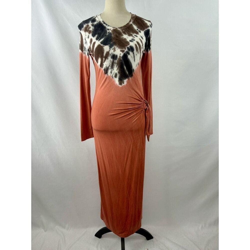 YFB Young Fabulous & Broke Bennett Maxi Dress Orange Tie Dye Small Stretch